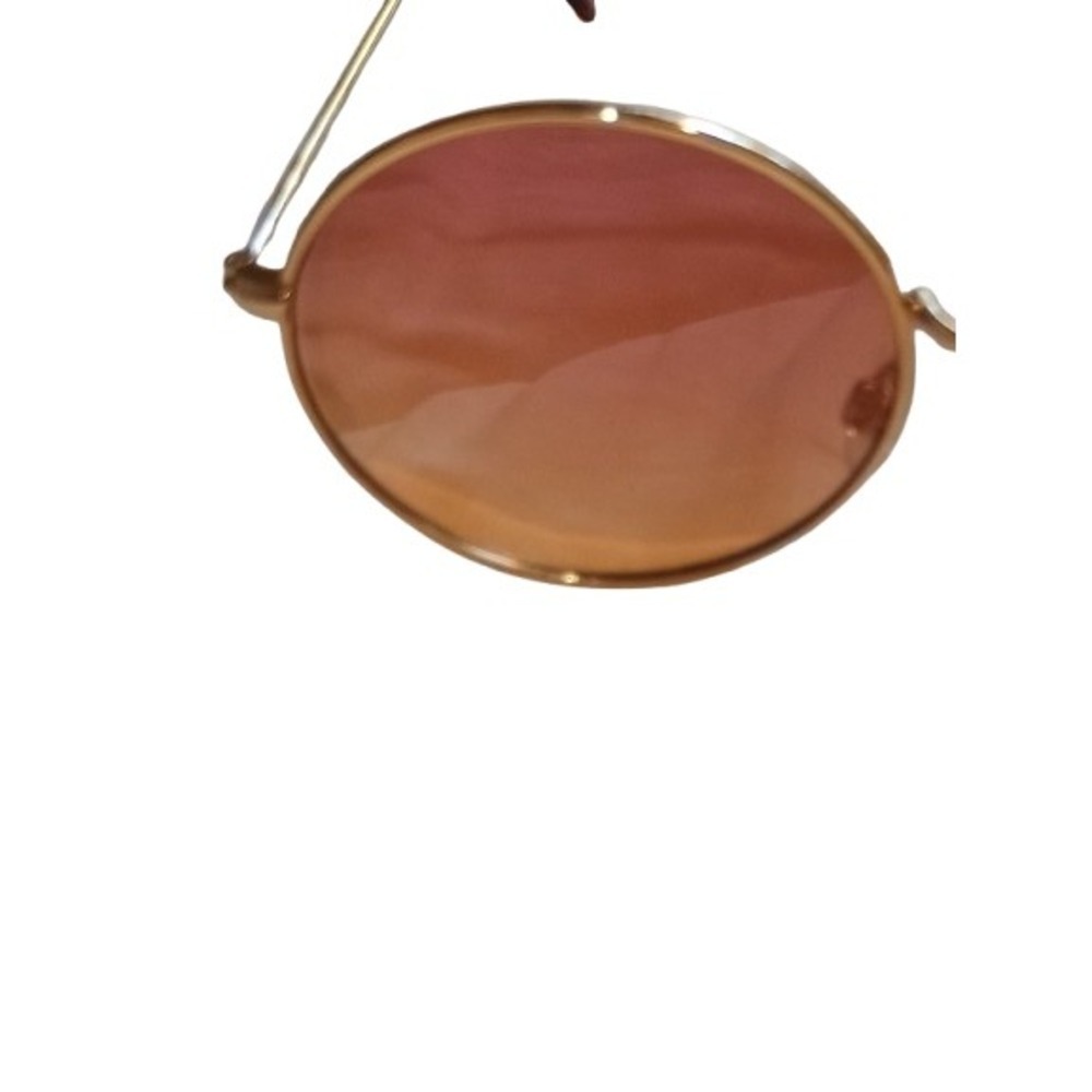 Round Sunglasses Rose Gold Frame Pinky Peach Ombre Lens Women's Fashion Frames - Picture 2 of 5